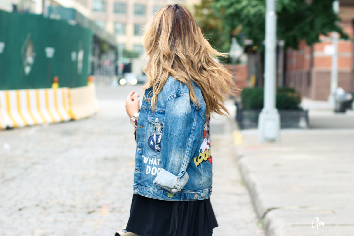 zara looney tunes denim jacket