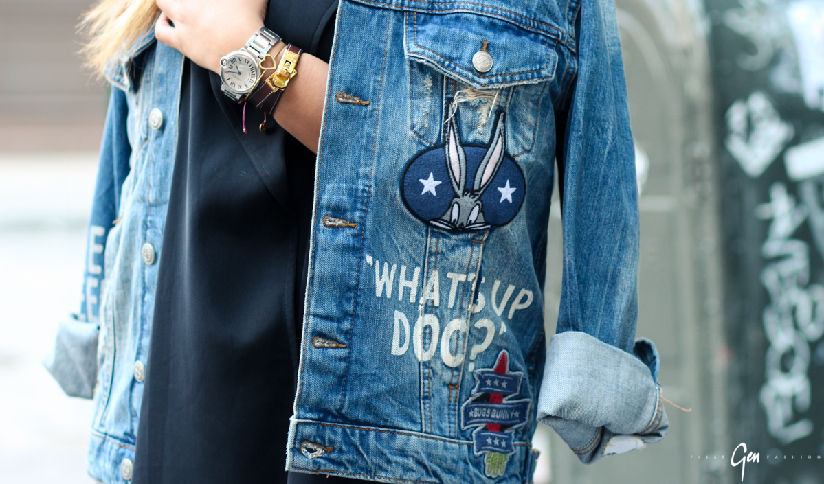 zara looney tunes denim jacket